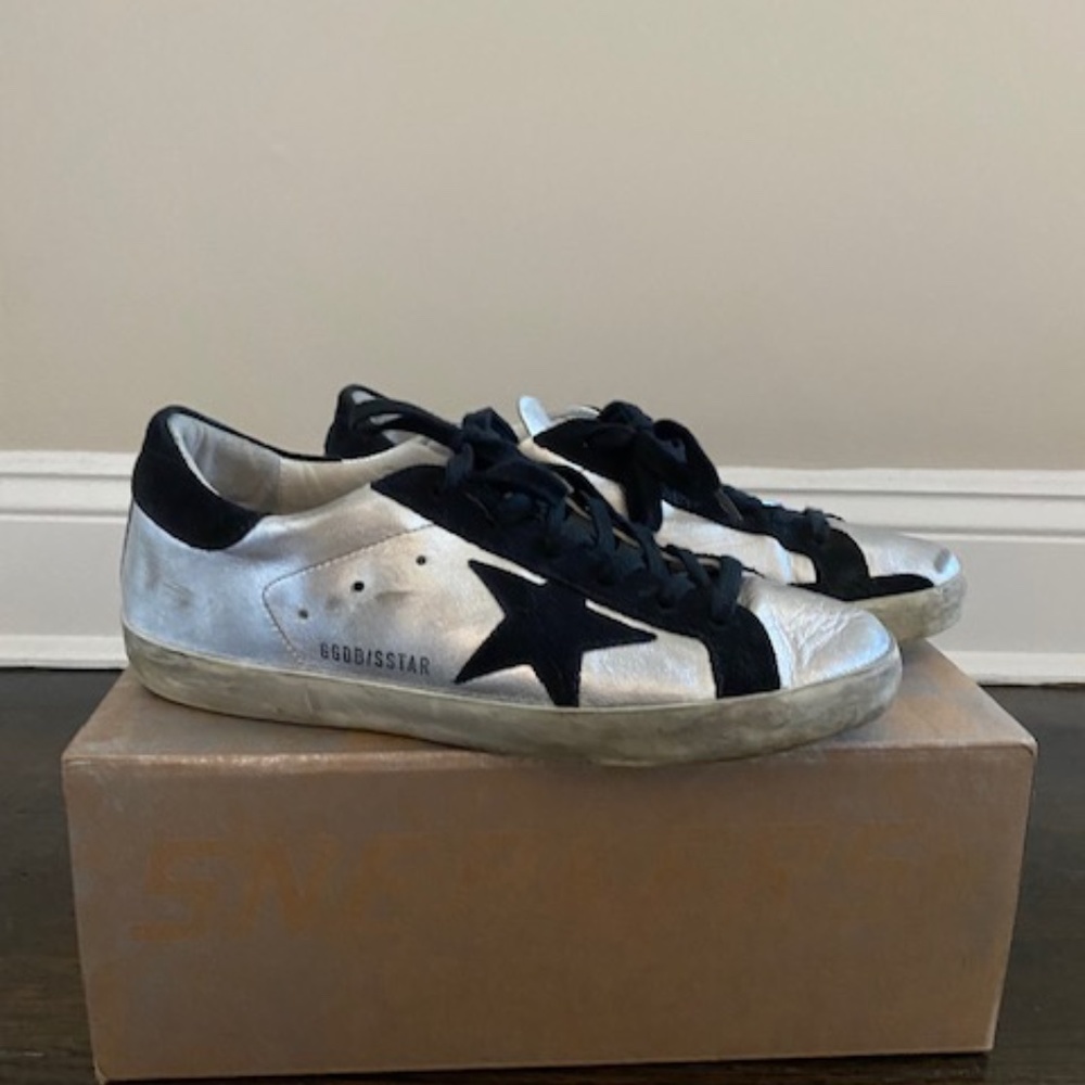 Golden Goose Superstar low-top sneakers (silver/black size 38)